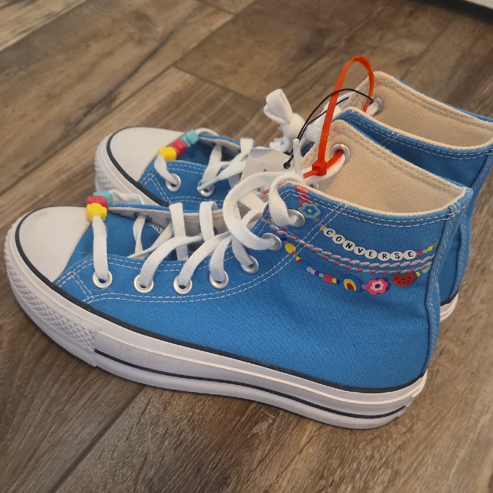 NWT Women's ConversevAll Star KIDULT LIFT BLUE 'Embroidered Bracelet' Hi-Tops 6